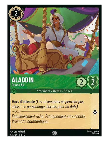 S9 - 092/204 : Aladdin - Prince Ali | Cartes à l'unité Lorcana
