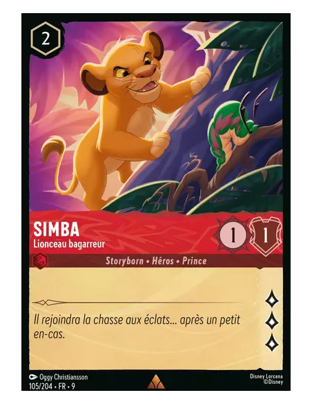 S9 - 105/204 : Simba - Lionceau bagarreur | Cartes à l'unité Lorcana