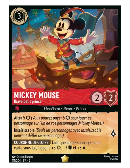 S9 - 111/204 : Mickey Mouse - Brave petit prince | Cartes à l'unité Lorcana