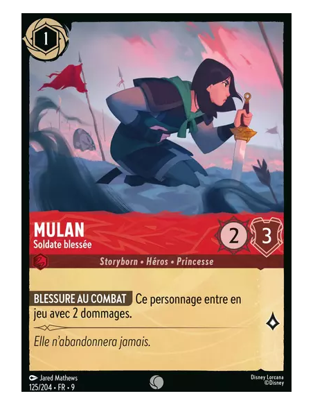 S9 - 125/204 : Mulan - Soldate blessée | Cartes à l'unité Lorcana