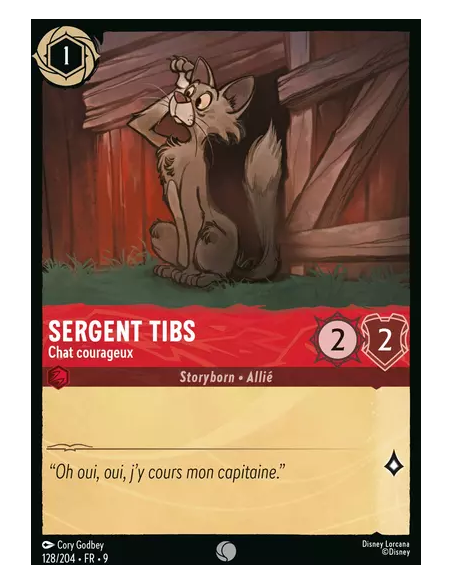 S9 - 128/204 : Sergent Tibs - Chat courageux | Cartes à l'unité Lorcana