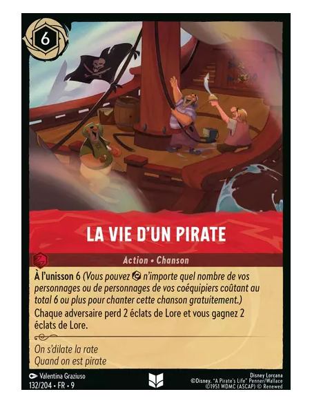S9 - 132/204 : La vie d'un pirate | Cartes à l'unité Lorcana