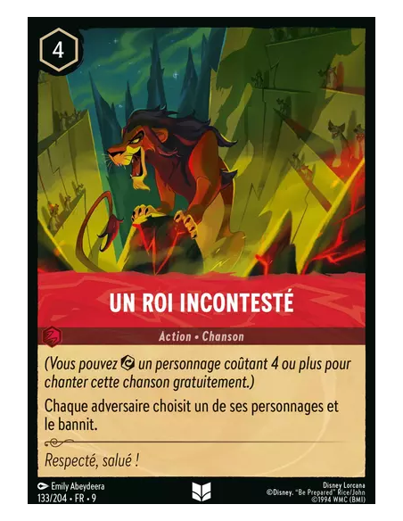 S9 - 133/204 : Un roi incontesté | Cartes à l'unité Lorcana