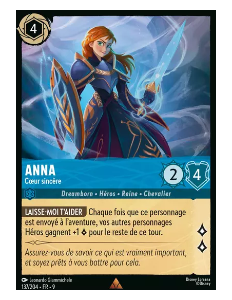 S9 - 137/204 : Anna - Cœur sincère | Cartes à l'unité Lorcana