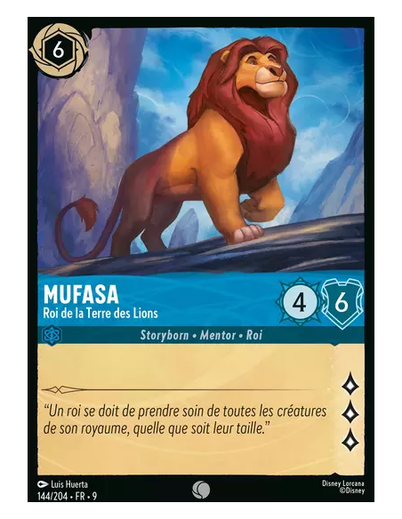 S9 - 144/204 : Mufasa - Roi de la Terre des Lions | Cartes à l'unité Lorcana