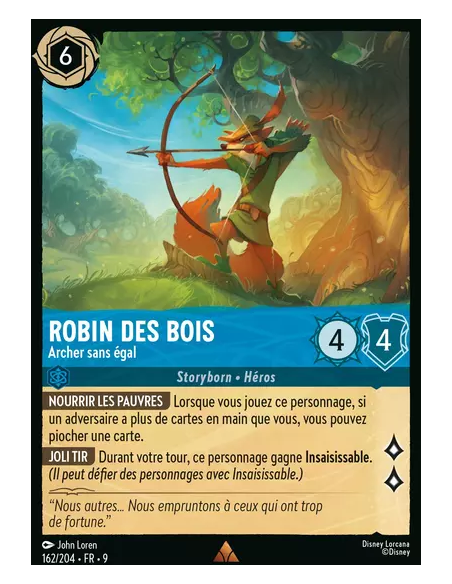 S9 - 162/204 : Robin des Bois - Archer sans égal | Cartes à l'unité Lorcana