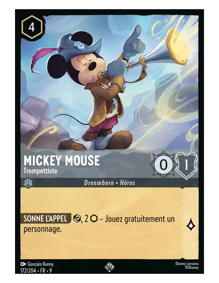 S9 - 172/204 : Mickey Mouse - Trompettiste | Cartes à l'unité Lorcana