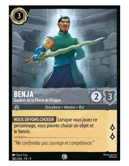 S9 - 180/204 : Benja - Gardien de la Pierre de Dragon | Cartes à l'unité Lorcana