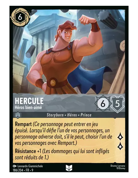 S9 - 186/204 : Hercule - Héros bien-aimé | Cartes à l'unité Lorcana