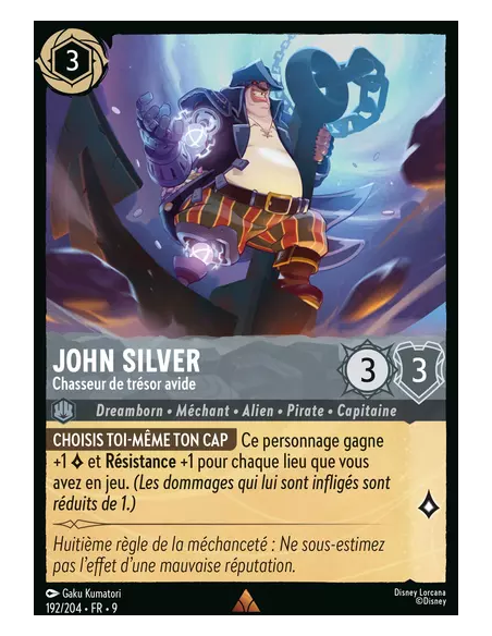 S9 - 192/204 : John Silver - Chasseur de trésor avide | Cartes à l'unité Lorcana