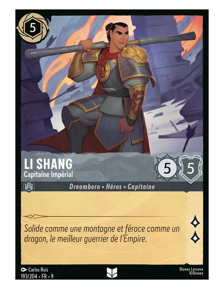 S9 - 193/204 : Li Shang - Capitaine Impérial | Cartes à l'unité Lorcana