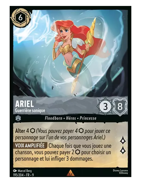 S9 - 195/204 : Ariel - Guerrière sonique | Cartes à l'unité Lorcana