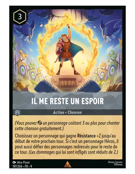 S9 - 197/204 : Il me reste un espoir | Cartes à l'unité Lorcana