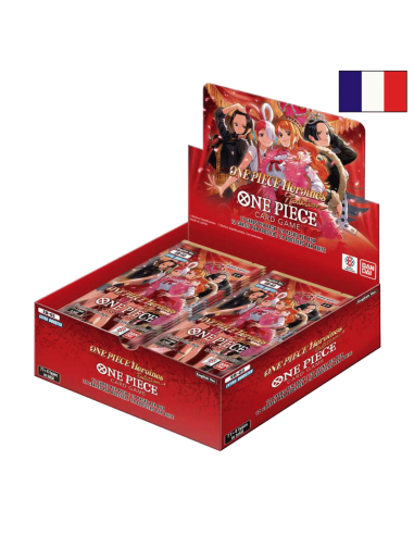 Image d'une display One Piece EB03 ouverte, avec un drapeau français en haut à droite