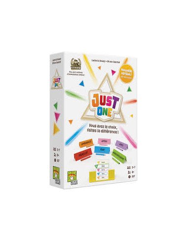 Just One - Jeux d'ambiance - Jeux pour l'Apéro - cover - couverture - boîte - contenu - matériel - visuel
