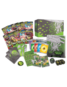 Image de l'ETB ME03 fermée. L'ETB est verte et grive avec une illustration de Méga Zygarde 2