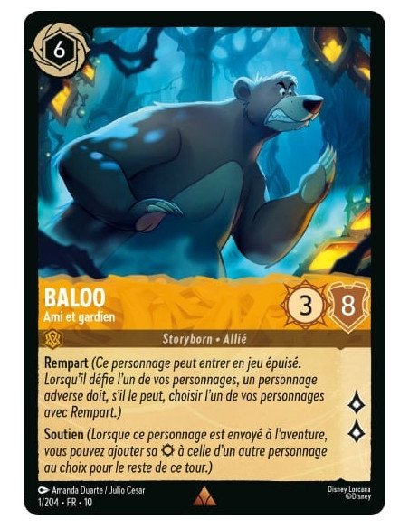 S10 - 001/204 : Baloo - Ami et gardien | Cartes à l'unité Lorcana