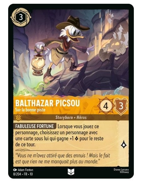 S10 - 008/204 : Balthazar Picsou - Sur la bonne piste | Cartes à l'unité Lorcana