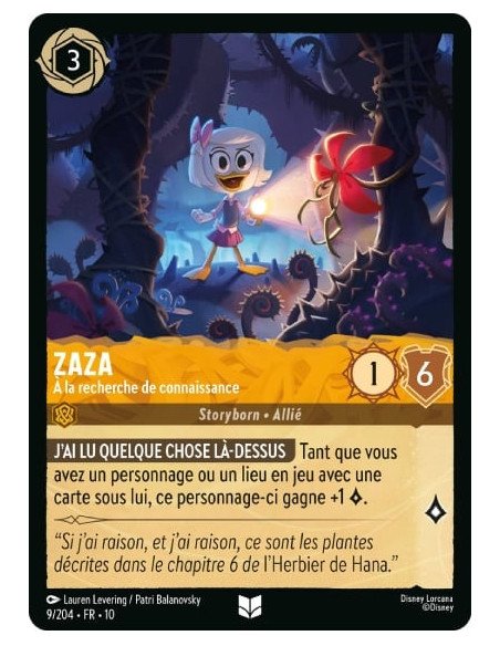 S10 - 009/204 : Zaza - À la recherche de connaissance | Cartes à l'unité Lorcana