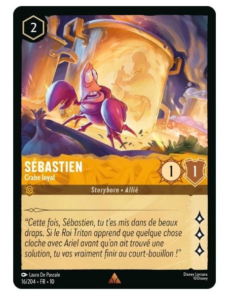 S10 - 016/204 : Sébastien - Crabe loyal | Cartes à l'unité Lorcana