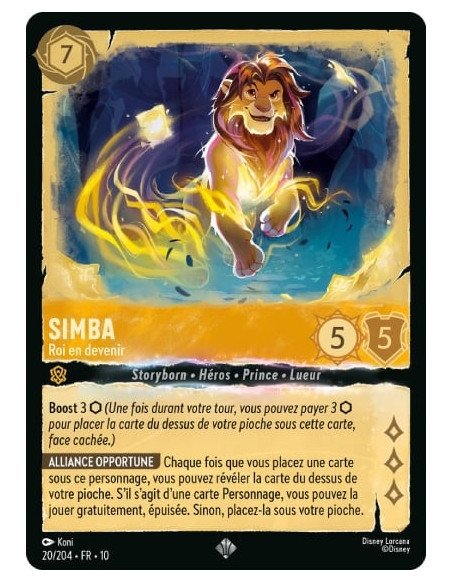 S10 - 020/204 : Simba - Roi en devenir | Cartes à l'unité Lorcana