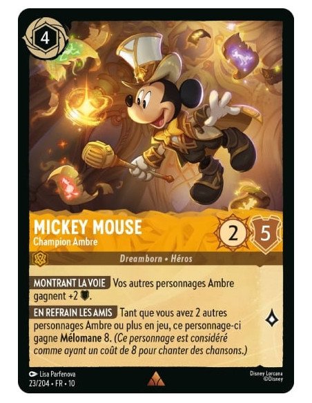 S10 - 023/204 : Mickey Mouse - Champion Ambre | Cartes à l'unité Lorcana