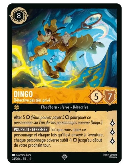 S10 - 024/204 : Dingo - Détective pas très privé | Cartes à l'unité Lorcana