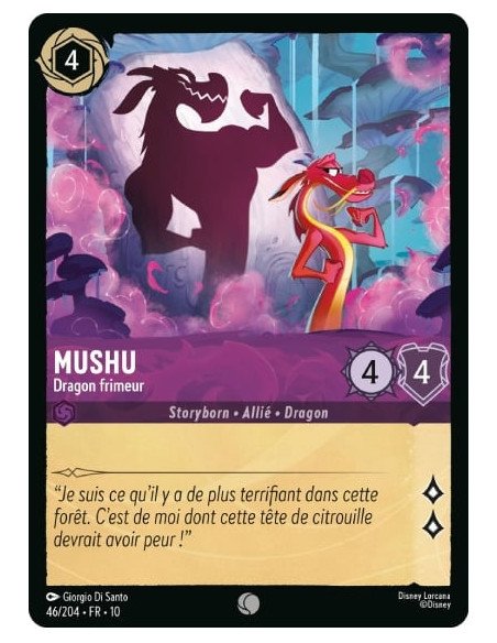 S10 - 046/204 : Mushu - Dragon frimeur | Cartes à l'unité Lorcana