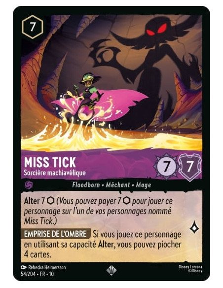 S10 - 054/204 : Miss Tick - Sorcière machiavélique | Cartes à l'unité Lorcana