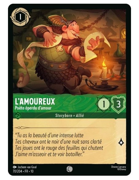 S10 - 070/204 : L'amoureux - Poète éperdu d'amour | Cartes à l'unité Lorcana
