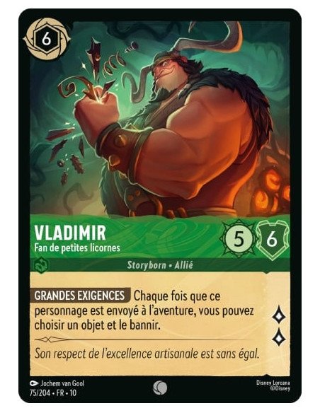 S10 - 075/204 : Vladimir - Fan de petites licornes | Cartes à l'unité Lorcana