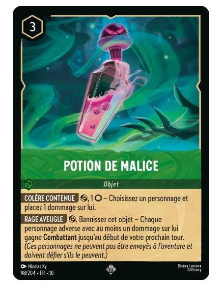 S10 - 098/204 : Potion de malice | Cartes à l'unité Lorcana