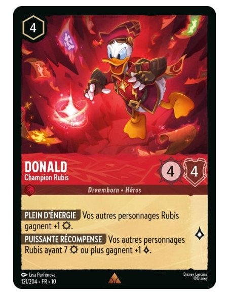 S10 - 121/204 : Donald - Champion Rubis | Cartes à l'unité Lorcana