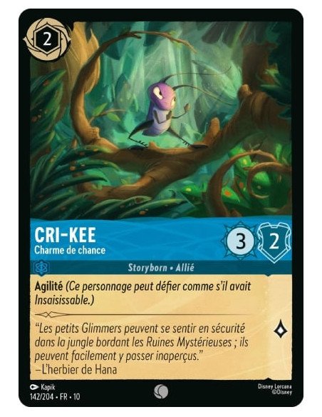 S10 - 142/204 : Cri‐Kee - Charme de chance | Cartes à l'unité Lorcana