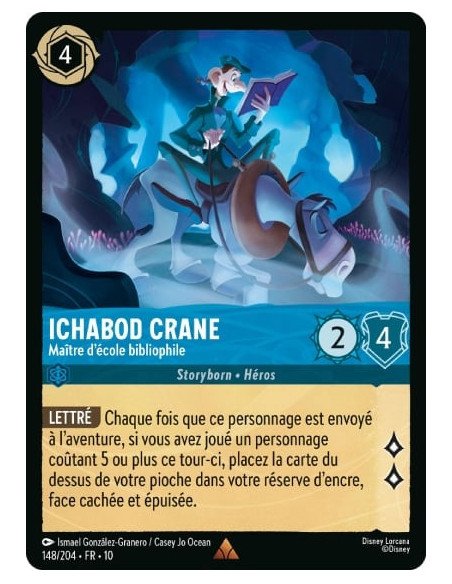 S10 - 148/204 : Ichabod Crane - Maître d'école bibliophile | Cartes à l'unité Lorcana