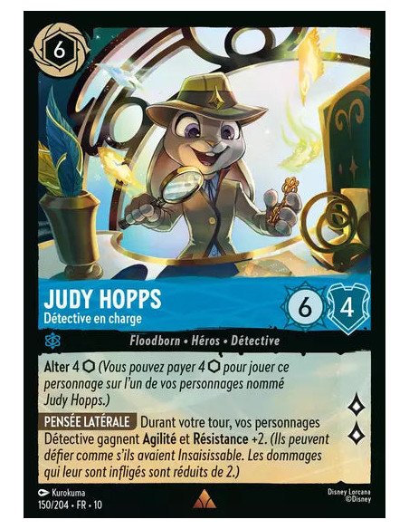 S10 - 150/204 : Judy Hopps - Détective en charge | Cartes à l'unité Lorcana