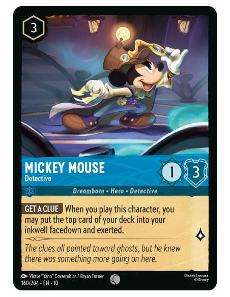 S10 - 160/204 : Mickey Mouse - Détective | Cartes à l'unité Lorcana