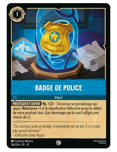 S10 - 166/204 : Badge de police | Cartes à l'unité Lorcana
