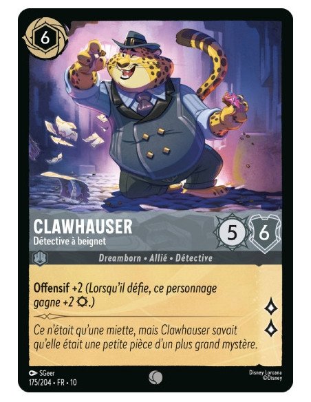 S10 - 175/204 : Clawhauser - Détective à beignet | Cartes à l'unité Lorcana