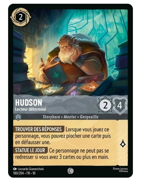 S10 - 180/204 : Hudson - Lecteur déterminé | Cartes à l'unité Lorcana