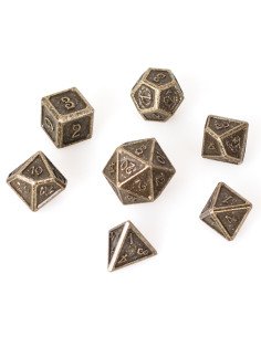 Lot 7 dés métal 16mm (boite métal) - Devil Eye Gold 2