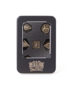 Lot 7 dés métal 16mm (boite métal) - Devil Eye Gold