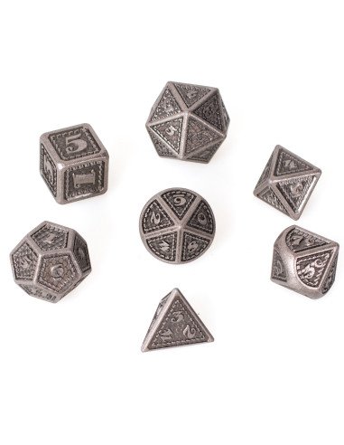 Lot 7 dés métal 16mm (boite métal) -...