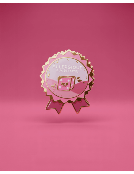 Pin's Médaille : Allergique aux défaites - Grenier Ludique