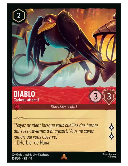 S10 - 103/204 : Diablo - Corbeau attentif | Cartes à l'unité Lorcana
