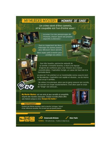 My Murder Mystery - Monnaie de Singe - Jeu d'enquête