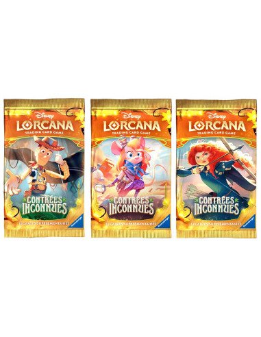 Visuel des 3 boosters différents Lorcana Chapitre 12