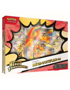 Image du coffret Mega Roitiflamme Ex, avec la carte promo Roitiflamme et et les 4 boosters ME2.5