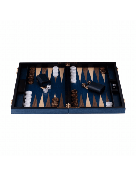 Backgammon Noyer Bleu - 38 cm