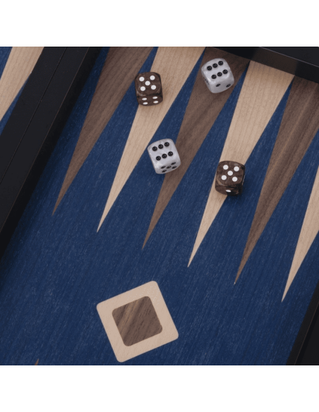 Backgammon Noyer Bleu - 38 cm
